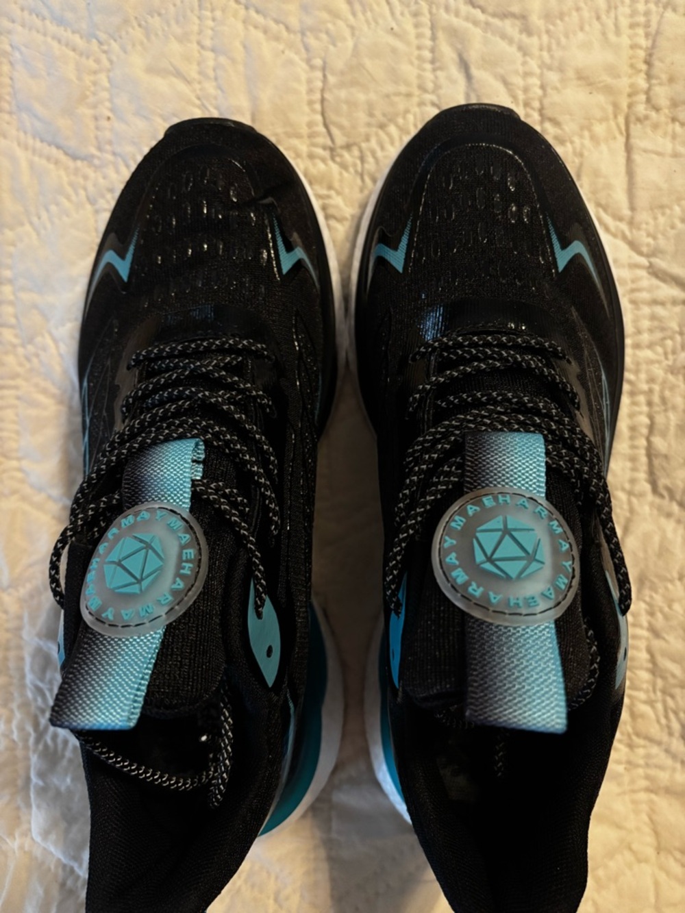 Women’s Black and Teal Athletic Sneakers, Brand New, Never Worn